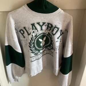 Gray playboy crewneck sweatshirt